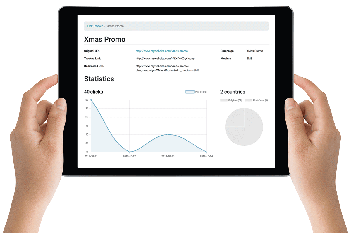 A tablet showing the statistics of an Xmas Promotion